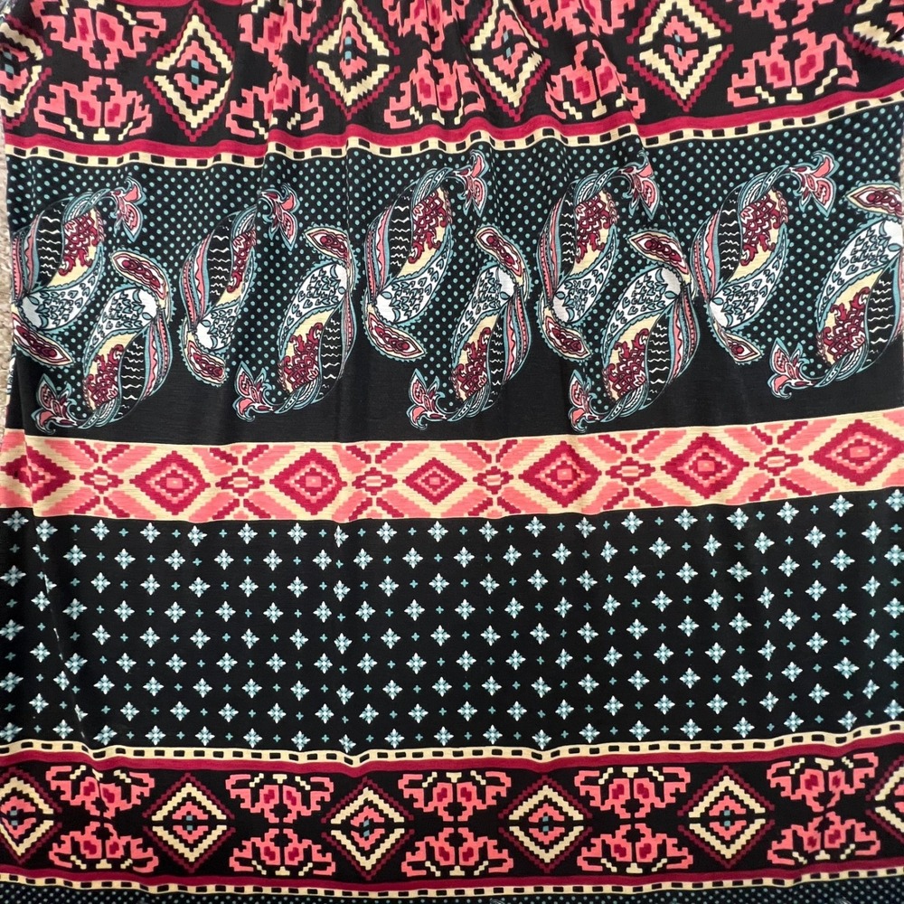 Cezanne Tunic Top Multicolor Paisley Geometric Pattern 1/2 Sleeve Medium Casual - Picture 5 of 9